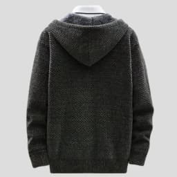 Men's Winter Cardigan Hooded Solid Zip Sweater Jacket Thickened Fleece Warm Casual Sweatercoats Chenille Knitted Sweater Women