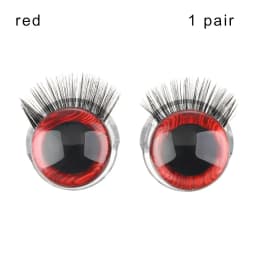 1Pair 20MM Plastic Doll Safety Eyes 3D Glitter Eyeballs With Eyelash For Crochet Toys Puppet Amigurumi Dolls Accessories