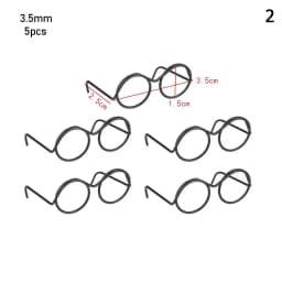 5PCS Retro Metal Round Doll Glasses Frame Lensless Miniature Eyewear Great Collection Cool Eyeglasses For Blythe Doll Accessorie