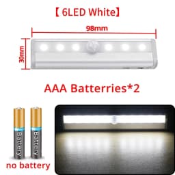 Home LED PIR Motion Sensor Lamp Cupboard Wardrobe Bed Under Cabinet Night Lights Smart Perception Closet Stairs Charging Magnet