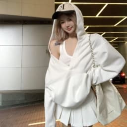 Casual Hooded Pullover Top Women Y2K V-neck Hoodies Solid Harajuku Long Sleeve Hoodie Oversized Tops Female Loose Clothing