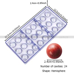 3D Polycarbonate Chocolate Molds Sphere Diamond Chocolate Bonbons Candy Bar Professional Confectionery Baking Pastry Tools