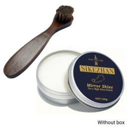Mirror Shine Shoe Polish Wax Neutral Leather Care Paste Wooden Handle Horsehair Dauber Brush for Boots Cleaning