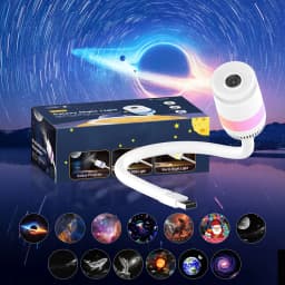 4K Galaxy Star Projector Night Light 2-in-1 USB RBG LED Night Light with 13 Projector Films 360° Adustable Brightness Control