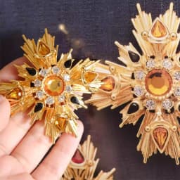 Pre-loved Western antique brooch cross star crystal corsage Vintage Clothing Coat Buckles Pines Gift dress accessories