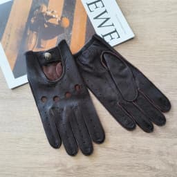 Men's Deer Skin Gloves Thin Lineless Outdoor Sunscreen Cycling Driving Leather Gloves