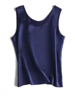 SuyaDream. Women Basic Cozy Tanks, 100% Real Silk, O Neck Sleeveless Chic T Shirt, 2025 Solid Summer Vests, White, Pink, Beige