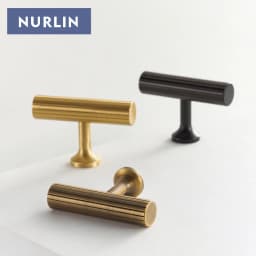 Nurlin Solid Brass Art Deco Vertical Lines Linear Kitchen Cabinet Knobs T Bars Bedroom Wardrobes Long Pull Drawer Handle