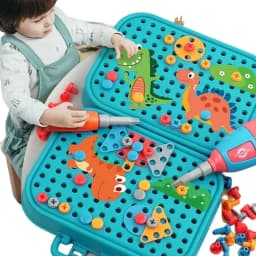 211-351Pieces Children Tool Set Electric Drill Screw Nut Puzzle Toys Pretend Play Dinosaur Drilling Assembly Educational Toy Boy