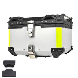 65L Motorcycle Top Case, Aluminum Alloy Waterproof Tail Box With Anti-Theft Lock & Quick Release, Universal Fit For Motorbike