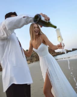 Customized Beach Wedding Dress 2026 Lace High Slit Elegant Bridal Gown Women Spaghetti Strap Boho Bride Dress Simple Party Dress