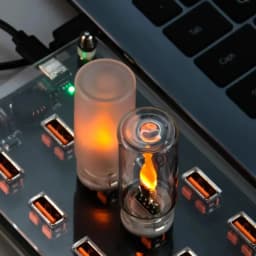 USB Flame Flickering Night Light 5v Frosted Clear Glass LED Flickering Dynamic Candle Light DIY Car Home Atmosphere Lighting