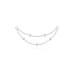 AIDE 925 Sterling Silver 9 Types Zircon CZ Chain Spare Parts Rock Punk Hoop Piercing Hoops Drop Earring Fine Jewelry Gift 1pc