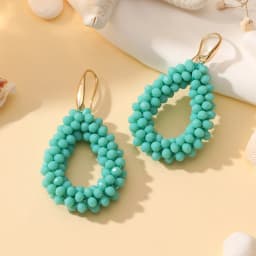 INKDEW Small Earrings National Flag Colors Water Drop Earrings for Women Handmade Beads Crystal Earrings Gift Jewelry EA124