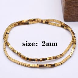 Plated Genuine Gold Color Retention AAA+ Natural Hematite Stone Spacer Loose Beads For Jewelry Making Diy Bracelets Finding