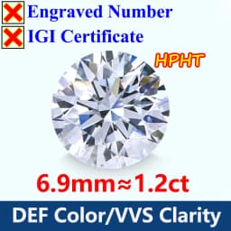 COSFIX 0.3-5ct Round Lab Grown Diamond HPHT IGI Certificate 3EX D/F Color VVS1 Clarity Diamond Gems