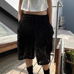 Matakawa Lace Knee Length Pants Women Solid Hollow Out Y2k Clothes Pantalones Mujer Korean Fashion Vintage Summer Trousers