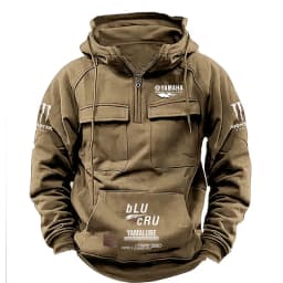 2026 Yamaha Logo Men's Motorcycle Jacket - High-Quality Multi-Pocket Hooded Racing Suit - Fall/Winter Fashion Casual Sport Coat