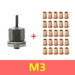 Manual Rivet Nut Tool with 50Pcs Rivnuts, M3 M4 M5 M6 M8 M10 Hand Threaded Insert Gun Kit for Aluminum Steel Metal Repair