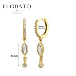 925 Sterling Silver Ear Needle Crystal Zircon Tassel Pendant Hoop Earrings Retro Small Fragrance Style High Jewelry Women Gifts