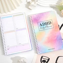 64 Sheets ADHD Daily Focus Planner A5 Notebook with Task Schedule Organizer Stickers for Neurodivergent Students Adults
