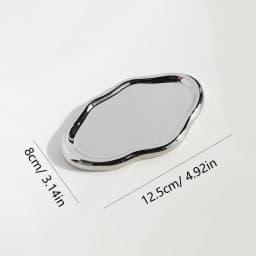 1pc Irregular Ceramic Jewelry Tray For Jewelry Display And Key Storage - Desktop Decorative Ornament
