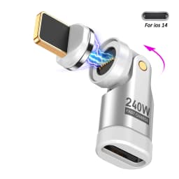 AUFU 240W Magnetic Type-c OTG Adapter 9Pin USB C to Type C 5A Fast Charging USB C Female OTG Converter for iPhon Macbook Samsung