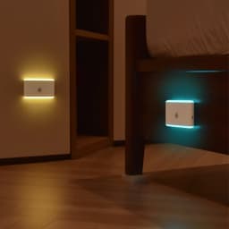LED Motion Sensor Night Light, 3 Modes Stair Lamp, Dimmable Lighting with Battery, for Indoor Bedroom Cabinet Gift Camping Decor