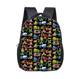Cartoon Police Car Fire Engine Excavator Print Backpack Children Truck Kindergarten Bags Toddler Diaper Book Bag Schoolbags