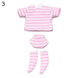 Doll Clothes Suits Stripe Shirt for 1/12 BJD Doll Clothes OB11 Doll T-shirt 1/11 Doll Panties Doll Cotton Socks Doll Accessories