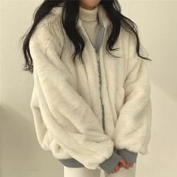 Thickened Two-Sided Wear Lambswool Cotton Jacket Korea Down Women's Winter New Zipper Hooded Parkas
