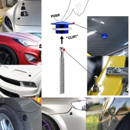 Universal 32mm/1.25" Push Button Billet Hood Pins Lock Clip Kit Engine Bonnets Lock Aluminum Car Quick Latch PQY-HPL04/05