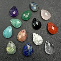 Water Drop Shape Stone Charms Faceted Amazonite Pendant Natural Gems Crystal Charms For Jewelry Making DIY Necklace 13x18mm