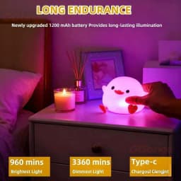 Cute DoDo Duck LED Night Light Touch-Sensitive Rechargeable Silicone Bedside Lamp for Nursery And Bedroom