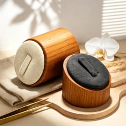 Oirlv Solid Wood 3 Pcs Ring Display Stand Showcase Jewelry Organizer Holder for Rings Trade Show Countertop Ring Bearer
