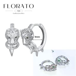925 Sterling Silver ear needles Animal Butterfly/Elephant/Shell Pendant Hoop Earrings For Women Fashion Jewelry Accessories