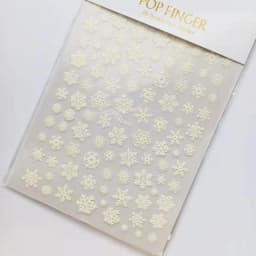 Sliver Bronzing 3D Christmas Nail Art Decoration Sticker Sparkly White Colorful Glitter Geometry Snowflake Winter Slider Foil