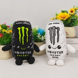 Monster Energy Drink Can Plush Toy - Cute Soft Cartoon Stuffed Doll Home Decor & Gift for Fans Friends - New Plushie Figure