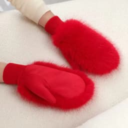 Women Winter Keep Warm Plush Suede Mittens Gloves Cute Sweety Thicken Windproof Soft Fashion Multicolor Drive Riding Outdoor