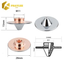 Praylee All Types Laser Nozzles Single/Double Layers Dia.28/D32mm for Raytools Precitec WSX HSG Bodor HANS Fiber Cutting Machine