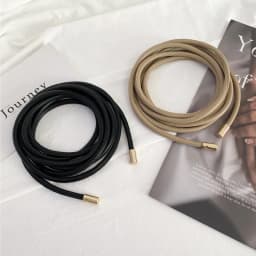 0.6cm Simple Round PU Leather Knotted Rope Waistband Thin Belt Women Decorative Waist Rope Skirt Coat Sweater Straps 160cm