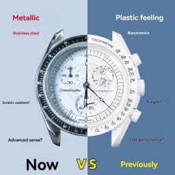 Stainless Steel Moon Watch Case Mod Kit for SWATCH & OMEGA Moonswatch 42mm Dial Metal Case Bracelet Watch Accessories NO Movemen