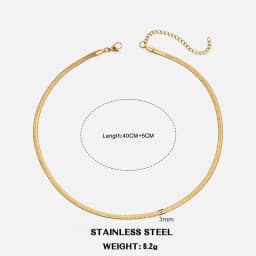 Hot Classic Unisex Flat Snake Chain Choker Necklace For Women Stainless Steel Herringbone Gold Silver Color Fashion Jewelry Gift