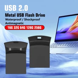 Mini Metal USB 2.0 Flash Drive 64GB Creative Business Gifts Memory Stick 32GB Pen Drive Silver Storage Devices Tiny U Pendrive