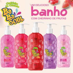 Kit with 5 Bubblegum Scented Body Washes Babasoul Soul Cosmetics 230ml