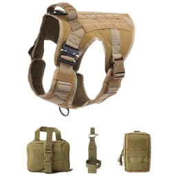 Tactical Dog Harness, Adjustable No-Pull Handle Service Vest Heavy Duty Pet Large Breed, Dog Vest for Training Hunting Walking