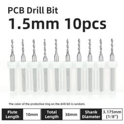 TOOLEYE 10pcs PCB Drill Bit Set Micro Drills Printed Circuit Board 1/8" Shank Mini CNC Drill Bits 0.1-3.175mm Drilling Tools