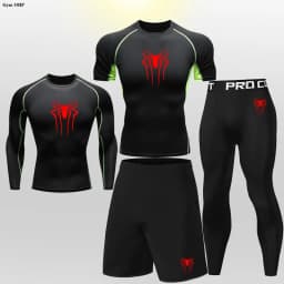 MMA Boxing Sets Kid's Compression Jerseys Boy's Running Jogging Workout Bjj Rashguard Jiu Jitsu Kickboxing Gym Fitness Clothing