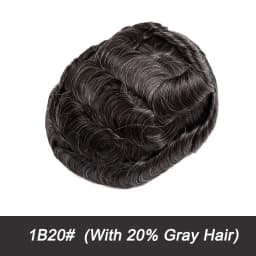 VLoop Super Natural Hairline Ultra Thin Skin 0.02mm 80%Density Undetectable Men Toupee Brown Black Grey 520# Hair System for Men