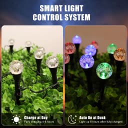 30 LED Solar Bubble Ball Lawn Lights Waterproof Christmas Solar Pathway String Light Outdoor Garden Patio Trail Lighting Decor